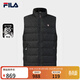 FILA 斐樂(lè )官方男士羽絨馬甲2026春新款時(shí)尚休閑基礎滿(mǎn)印保暖外套 正黑色-BK L 175/96A/L