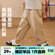 嘟嘟家寶寶長(cháng)褲春春兒童褲子春款小童梭織褲春裝男童休閑褲女童工裝褲潮 卡其色 100