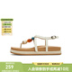 天美意一字帶涼鞋夾趾人字拖平底涼拖時(shí)尚女鞋新款KI015BL5 米白 37