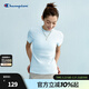 Champion冠軍修身短袖T恤女2025春季新款豎坑條紋正肩上衣簡(jiǎn)約潮 淺藍色 XL