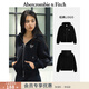 Abercrombie & Fitch美式時(shí)尚百搭LOGO抓絨拉鏈連帽衛衣外套25秋冬女裝152-5249 黑色 M (165/96A)