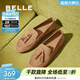 百麗（Belle）復古絨面樂(lè )福鞋女商場(chǎng)同款羊皮通勤便士樂(lè )福3A9C3CA5 棕色 38 (240mm)