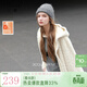 三彩2025冬季新款仿綿羊毛環(huán)保皮草連帽毛毛外套寬松簡(jiǎn)約M 米白色 S 155/80A