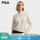 FILA 斐樂(lè )官方女子套頭衛衣冬新款簡(jiǎn)約休閑舒適針織長(cháng)袖上衣 雪糕白-IV M 165/84A/M