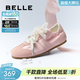 百麗（Belle）珍珠糖芭蕾風(fēng)蝴蝶結德訓鞋女薄底休閑運動(dòng)鞋B2636AM5 粉色（串珠可拆卸） 37 (235mm)