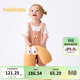 巴拉巴拉寶寶短袖套裝男女童夏裝洋氣背帶褲兩件套時(shí)髦潮 本白10101 100