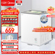 美的（Midea）100L家商兩用展示柜冷藏保鮮柜家用彩晶玻璃冰柜臥式冷柜雪糕水果飲料柜酒水柜小型冰箱MS-105LGE
