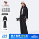 駱駝（CAMEL）立領(lǐng)運動(dòng)套裝女棉感休閑運動(dòng)服兩件套 J25CAXLN012 幻影黑 L