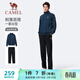 駱駝（CAMEL）立領(lǐng)運動(dòng)套裝男棉感休閑運動(dòng)服兩件套 J15CAXLN008 暗鈷藍 XXL