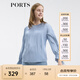PORTS寶姿女裝秋季溫婉雅致長(cháng)袖雪紡襯衫女SM8B017MWP047 北極藍 S (4)