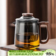 唐豐加厚玻璃茶壺茶水分離泡茶杯家用帶蓋木把手大容量辦公室一人用 合歡壺（鉛灰）