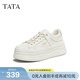 他她（TATA）黃油小熊聯(lián)名女鞋春季新款百搭運動(dòng)板鞋增高鞋子GXV01CM5 米白（絨里） 38