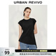 UR【七夕主題款】UR2026夏季新款女裝側腰綁帶短袖T恤UWM450119 黑色 M