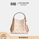 蔻馳（COACH）奧萊女士女包馬車(chē)圖案印花HADLEY 21號半月包通勤單肩斜挎包 B4/粉筆白色 混合色