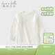 戴維貝拉（DAVE＆BELLA）小童抗菌防螨長(cháng)袖上衣女寶寶春裝新款t恤休閑兒童衣服女童打底衫 白色【現貨】 110 cm（建議身高100-110cm）