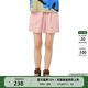 幻走（MOVEUP）2025夏季新款.FUN系列純棉丈根腰頭織嘜牛仔短褲女 貝粉色 L