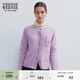 Teenie Weenie小熊女裝冬季時(shí)尚氣質(zhì)時(shí)髦綿羊毛混紡毛衣針織開(kāi)衫 紫色 S