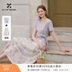 香影法式碎花套裝裙女2026夏季新款紫色方領(lǐng)綁帶t恤半身裙兩件套 紫色 L 165/88A/110-125斤