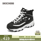 斯凱奇（Skechers）女鞋高幫厚底老爹鞋時(shí)尚舒適百搭熊貓鞋167569 黑色/BLK /加絨 37.5