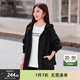 MsShe【夾棉加厚棉衣連帽外套】大碼女裝2025冬裝胖mm顯瘦棉服女 A款風(fēng)衣-黑色現貨 XL