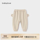 babylove男女寶寶褲子春款純棉大pp褲外出長(cháng)褲毛圈百搭休閑褲束腳褲