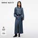 MISS SIXTY2025秋季新款萊賽爾牛仔連衣裙女配腰帶工裝開(kāi)衩長(cháng)裙 中藍 L