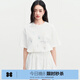 樂(lè )町【涼感抑菌】花束印花ovsezise短袖2025夏季新款鉆石點(diǎn)綴T恤女 云霧白(現貨) S