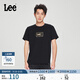 Lee標準版經(jīng)典圓領(lǐng)鐳射徽標Logo男士短袖T恤休閑潮流LMT0098114LE 黑色 L
