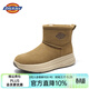 Dickies雪地靴女鞋冬季棉鞋女加絨加厚鞋子女保暖毛毛鞋厚底增高短靴 棕色 37