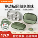 蘇泊爾（SUPOR）飯盒316不銹鋼自帶布包餐具學(xué)生上班族餐盤(pán)多分格不串味保溫飯盒 灰綠（含布包+餐具）2000ml