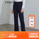 PORTS寶姿 商場(chǎng)同款新品女裝高腰開(kāi)衩微喇長(cháng)褲SL8P001NWB011 黎霧藍 XS (2)