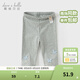 戴維貝拉（DAVE＆BELLA）兒童打底褲女童新款夏裝彈力褲子洋氣寶寶七分褲小童休閑童褲 淺麻灰【現貨】 100 cm（建議身高90-100cm）