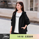 MsShe【夾棉加厚棉衣連帽外套】大碼女裝2025冬裝胖mm顯瘦棉服女 A款風(fēng)衣-黑色現貨 XL