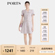 PORTS寶姿春季新品女裝多色條紋針織V領(lǐng)休閑連衣裙ALP8D051RFQ064 粉色格紋 XS (2)