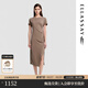 歌力思（ELLASSAY）【棉感T恤裙】2026夏季新款修身百搭舒適側開(kāi)叉短袖連衣裙女Y066 卡其綠 XS