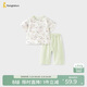 童泰（TONGTAI）寶寶短袖套裝夏季純棉嬰兒衣服兒童上衣七分褲家居服綠色90cm