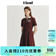 ELAND衣戀連衣裙女翻領(lǐng)收腰A字中長(cháng)裙夏季新款 酒紅色/勃墾地色(29)Burgandy M 165