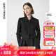 朗姿復古修身小香風(fēng)肌理感氣質(zhì)上衣女秋季新款高級感短外套 黑色 M