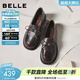 百麗（Belle）復古蝴蝶結牛皮樂(lè )福鞋女商場(chǎng)同款便士樂(lè )福鞋E8L1DCA5 咖色 34