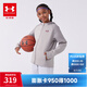 安德瑪（Under Armour）童裝男女童加絨連帽針織外套秋冬款保暖兒童運動(dòng)外套244124101 淺灰 160