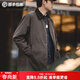 馬登工裝復古英倫油蠟風(fēng)衣男春春中長(cháng)款燈芯絨撞色大衣寬松披風(fēng)外套 深咖色（無(wú)需水洗） L