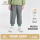 英氏（YEEHOO）兒童褲子秋季不倒絨束腳褲男童女童褲子長(cháng)褲休閑褲 花灰【袋蓋款】 120 cm 推薦身高108-120cm