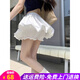 歐貝汐白色半身裙女防走光南瓜花苞裙夏季學(xué)生蛋糕裙高腰百褶蓬蓬短裙子 白色 M 【建議96-115斤】