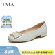 他她（TATA）氣質(zhì)單鞋女鞋通勤工作鞋平底晚晚鞋春季新款7ZS01AQ4 蘭色 37