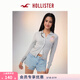HOLLISTER25秋冬甜美費爾島外搭針織開(kāi)衫外套女裝350-5066 淺麻灰色 XS (160/80A)