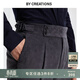 By Creations柏品純棉商務(wù)直筒褲九分褲男中高腰巴黎扣燈芯絨休閑長(cháng)褲保暖褲子 深灰色 50