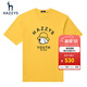 哈吉斯（HAZZYS）男裝 夏季款圓領(lǐng)狗狗繡花年輕短袖T恤男ASTZE03BE88 黃色YL L (175/96A 48)