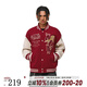 404MOBGANG馬年2026夾棉加厚毛巾繡紅色棒球服男女美式寬松休閑情侶外套潮 酒紅色 2XL