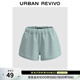 UR春季新款女裝簡(jiǎn)約休閑運動(dòng)風(fēng)百搭抽繩短褲UWM650033 灰藍 (偏短) S