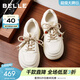百麗（Belle）時(shí)尚串珠小白鞋女26春新款商場(chǎng)厚底增高休閑板鞋F1D1DAM6 米白 38 (240mm)